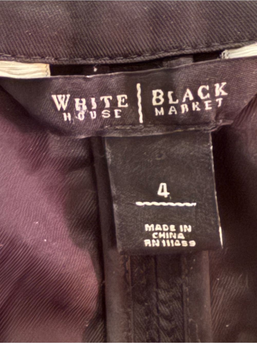 White House Black Market fitted black military utility jacket rivet bow details - Picture 9 of 10